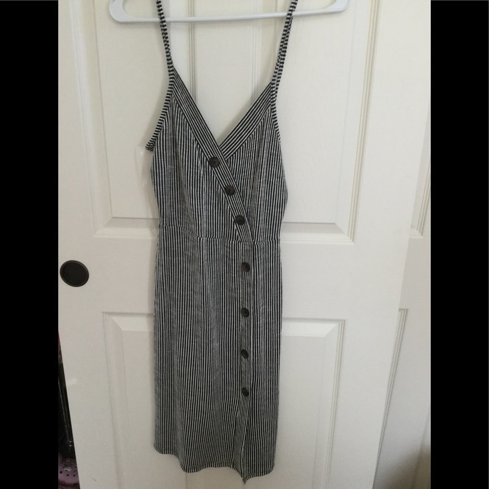 NWT black and white striped tight bodycon dress